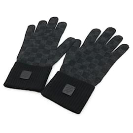 Louis Vuitton Damier Graphite Woll-Leder-Handschuhe