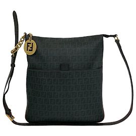 Borsa a tracolla Fendi Zuccchino in pelle e PVC