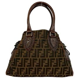 Fendi Zucca Canvas Leder Handtasche