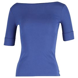 Top de cuello barco Lauren Ralph Lauren con algodón azul
