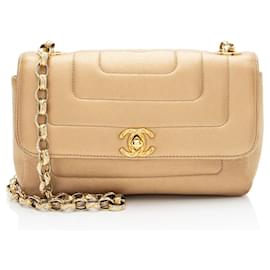 Borsa Chanel Vintage Mini Flap in agnello metallizzato Bijoux