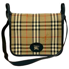 Borsa a tracolla in tela e pelle Burberry