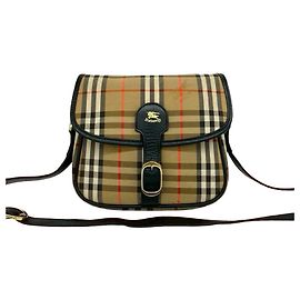 Burberry Canvas Leder Schultertasche