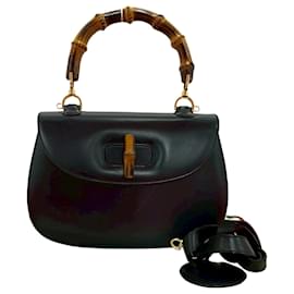 Bolso 2way de cuero con bambú Gucci