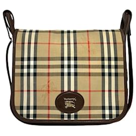 Borsa a tracolla in pelle e tela Burberry