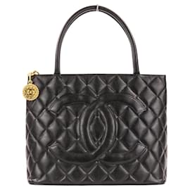 Chanel Matelassé Leder Tote Handtasche Schwarz
