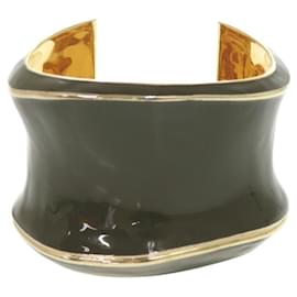 Bracciale largo Gucci in metallo verde kaki e oro