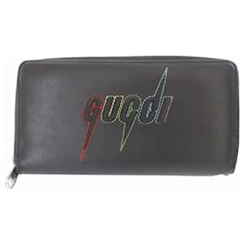 Gucci Langer Ledergeldbörse in Schwarz