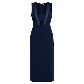 Vestido midi com recortes forrado em seda Adam Lippes Spring 2014 Runway