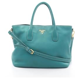 Prada 2-Way Tote Bag aus grünem Leder