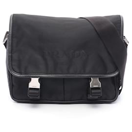 Borsa a tracolla Prada Black Tessuto & Saffiano