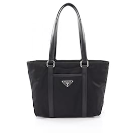 Prada Triangle Logo Tote Bag