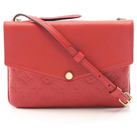 Borsa a tracolla Louis Vuitton Twice Monogram Empreinte Cerise