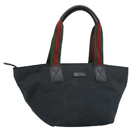 Borsa a mano GUCCI GG Canvas Nera 131228 Auth ep15484