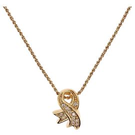 Collana a nastro Christian Dior in metallo color oro Autentica SW2467