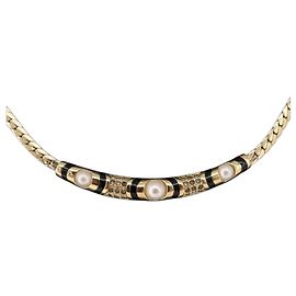 Collana Choker Christian Dior Metallo Tonalità Oro Auth SW2531