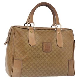 Céline CELINE Macadam Canvas Handtasche PVC Beige Gold Authentisch gh2177