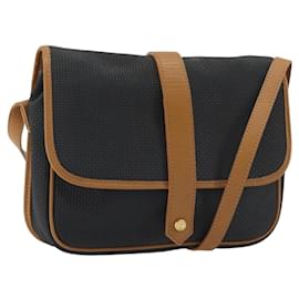 Borsa a tracolla SAINT LAURENT in PVC e tela nera con dettagli dorati Auth gh2150