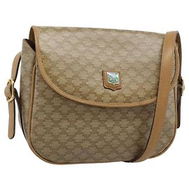 Céline Borsa a Spalla CELINE in Tela Macadam PVC Beige Oro Auth 192266