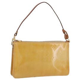LOUIS VUITTON Monogram Vernis Lexington Pouch Beige M91010 LV Auth BA14356