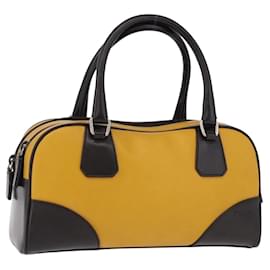Borsa a mano PRADA in pelle giallo argento am12115V
