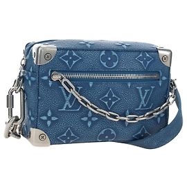 LOUIS VUITTON Monogram Mini Soft Trunk Bag Blue M21368 LV Auth 191462SAM