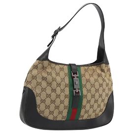 Borsa GUCCI GG Canvas Jackie Webb Sherry Line Beige Silver 001 3306 Auth 192743V