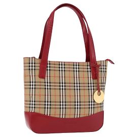 Borsa BURBERRY Nova Check in tela Beige Gold Auth 191907