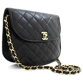 CHANEL Paris Vintage Kleine Ketten-Schultertasche Schwarz