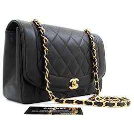 Borsa a tracolla CHANEL Diana Flap Chain in agnello trapuntato nero