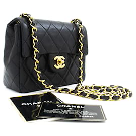 CHANEL Mini Square Small Chain Shoulder Bag Crossbody Black