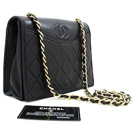 CHANEL Vintage Full Flap Small Chain Shoulder Bag Black Quilted
