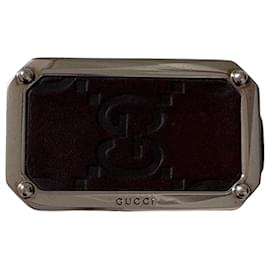 Clip per banconote Gucci GG in pelle marrone