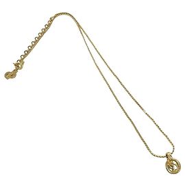 Collana con pendente logo CD Christian Dior placcato oro