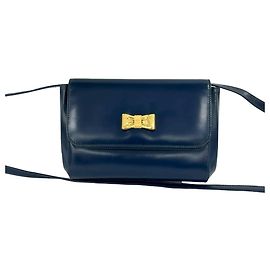 Mini borsa a tracolla in pelle blu navy Gucci