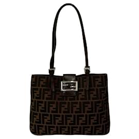 Borsa Tote FENDI Vintage Zucca FF Pattern Canvas Leather - Fendi