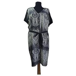 Autre Marque DAY Birger et Mikkelsen Bedrucktes Seidenkleid mit Gürtel