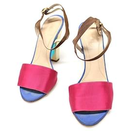 Sandales pour femmes à brides en satin multicolores - Fendi