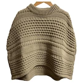 Poncho de lana con punto de ochos Ballantyne - Autre Marque