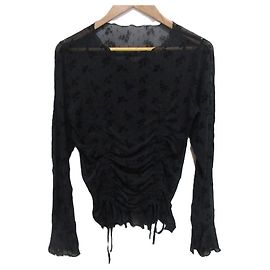Autre Marque top trasparente a pois con fiori merry jenny