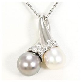 Autre Marque Collier en perles de mer du Sud et diamants PT900 PT850