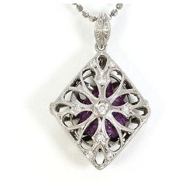 Autre Marque Collana in oro bianco Au750, rubino e diamante