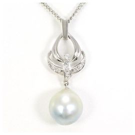 Autre Marque Collana con perle nere di Tahiti e diamanti in Pt900 Pt850
