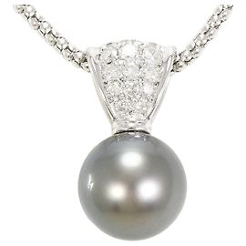 Autre Marque Collana con perla nera e diamante Pt900 Pt850