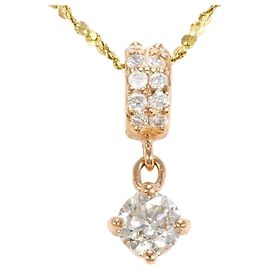 Autre Marque Collana in oro giallo e oro rosa K14 con diamanti
