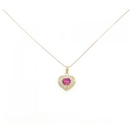 Autre Marque Collana con rubino e diamanti Au750
