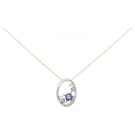 Autre Marque K10 Gelbgold K10 Weißgold Iolit-Halskette