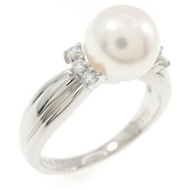 Autre Marque POLA Platin Diamant Akoya Perlenring