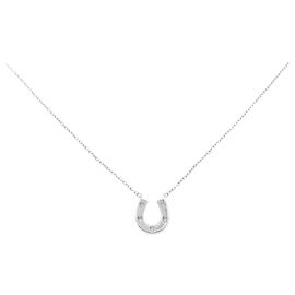 Autre Marque Horseshoe K14WG Diamond Necklace