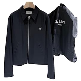 Giacca Bomber in Twill di Lana Triomphe Nera - Céline